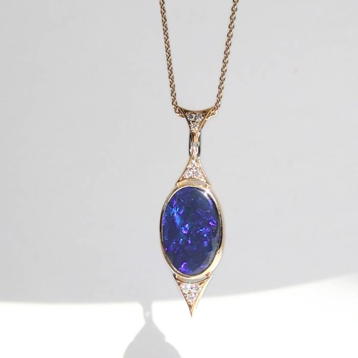 Die Goldwerk Kollektionen Kette blauer Edelstein